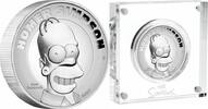 World Coins Tuvalu 2021 2$ Homer Simpson Silver Proof High Relief 2 oz. Coin Perth Mint -