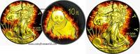 Bullion USA 2014 American Silver Eagle CHINA Panda Burning Coin Set Silver Coin -