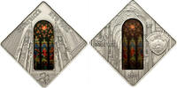 World Coins Palau 10$ SAINT PATRICK CATHEDRAL New York Holy Windows Clover Silver Coin -
