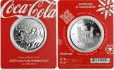World Coins Fiji 1$ COCA COLA Holiday Coin Santa Claus Christmas 1oz. Silver Coin -