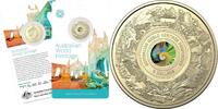 World Coins Australian 2023 5$ World Heritage Properties Uncirculated Coloured Frosted Coin -