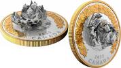 Canada Coins 2022 $ Canada 50 Holiday Splendor Moving Santa Sleigh 5 oz Silver Christmas Coin -