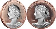 Canada Coins Peace Dollar Canada 2023 1$ 1 oz Rose Gold Plated Pure Silver Coin -