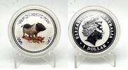 Australia 1$ 2007 Year of the PIG Lunar Series I 1 oz Silver Coin COLOR  139,99 EUR  zzgl. 7,00 EUR Versand