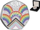 Great Britain 50p 50 Years of Pride RAINBOW LGBTQ+ Silver PIEDFORT Coin -