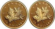 World Coins Canada 2023 10$ Everlasting Maple Leaf 1/20 oz Pure Gold Coin Royal Canadian -