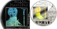 European Coins 5 Diners Andorra Beatification of John Paul II Hologram Proof Silver Coin -