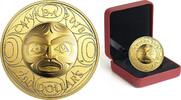 Canada Coins Canada 200$ Ancestor Moon Mask Pure Gold Ultra High Relief Coin -