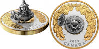 Canada 50$ Holiday Gifts Moving SANTA CLAUS Elves 5 oz Silver Coin -