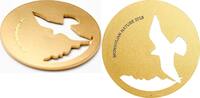 World Coins Mongolia 500 Togrog Mongolian Nature Falco Gold Plated 1/2oz Silver Coin -