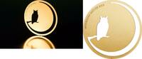 World Coins Mongolia 500 Togrog Mongolian Nature OWL Gold Plated 1/2oz Silver Coin -