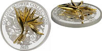 Samoa 5$ Golden Flower Collection STRELITZIA Leaf 1 oz Silver Coin -