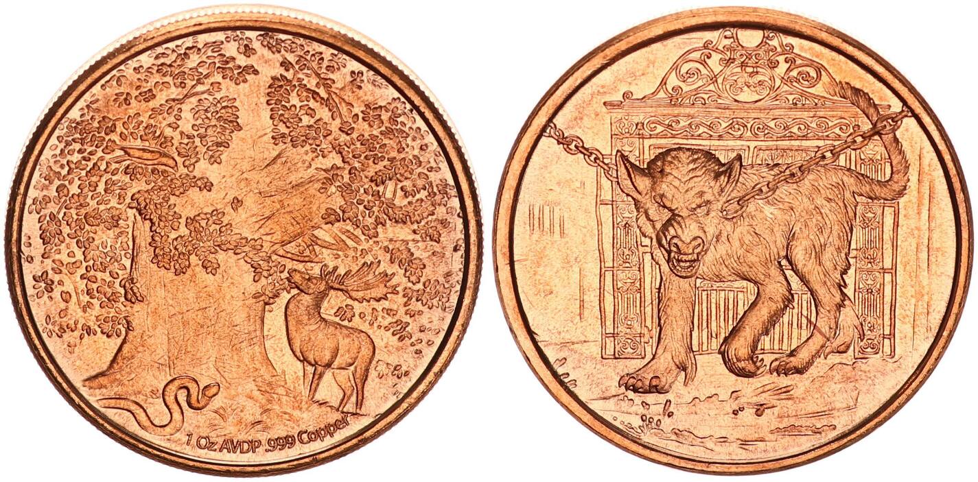 1 Unze .999 Feine Kupfermünze „Sternzeichen Fische“ – 39 Mm, Prägefrisch In Kapsel