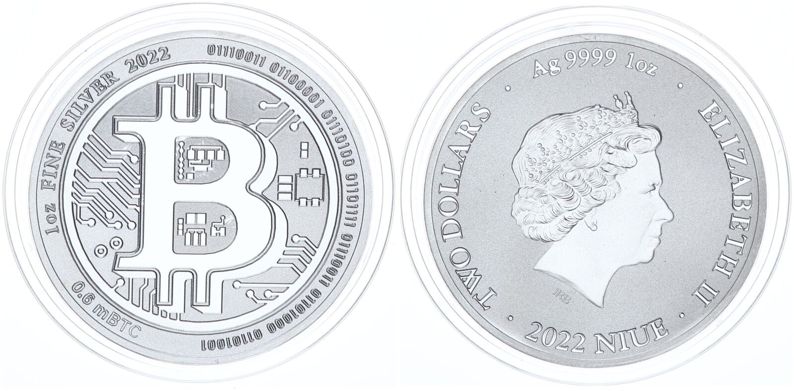 Niue 2 Dollars 1 Unze 2022 Motiv Bitcoin - Cryptowährung - 1oz Ag  Stempelglanz in Kapsel | MA-Shops
