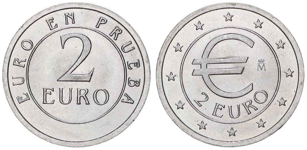 Spanien Eurovorläufer 2 Euro Euro Proben prägefrisch