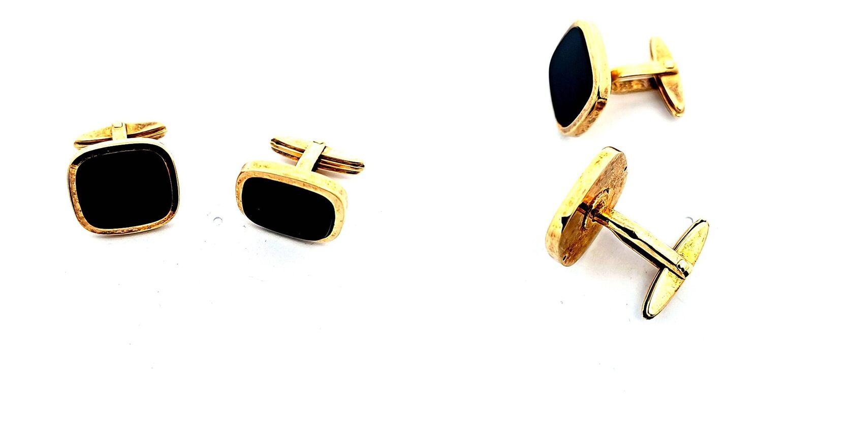 333 Gold Manschettenknöpfe mit schwarzen Steinen 8,6gramm Sehr gut  