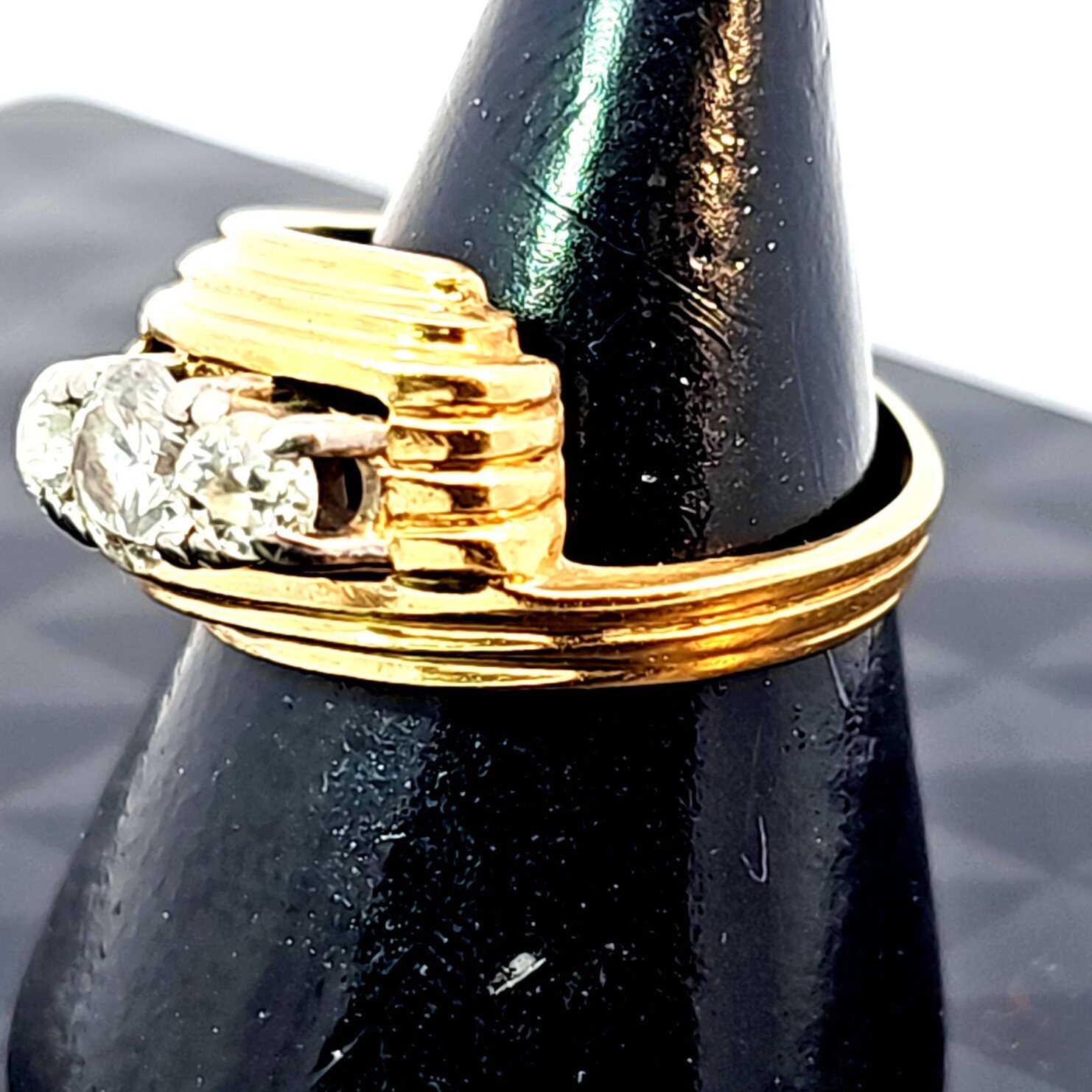 750 Gold Ring mit 0,5Karat alle zusammen Diamanten Ringgröße 53-54 Sehr ...