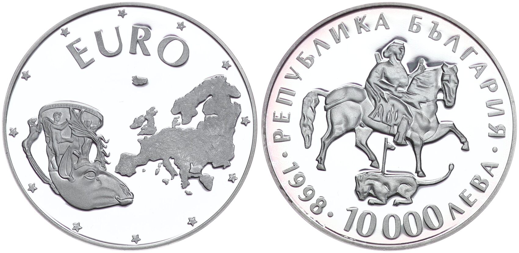 Bulgarien 10 000 Leva 1998 Europa Reiter Von Madara PP In Kapsel MA bulgarien-10-000-leva-1998-europa-reiter-von-madara-pp-in-kapsel-ma