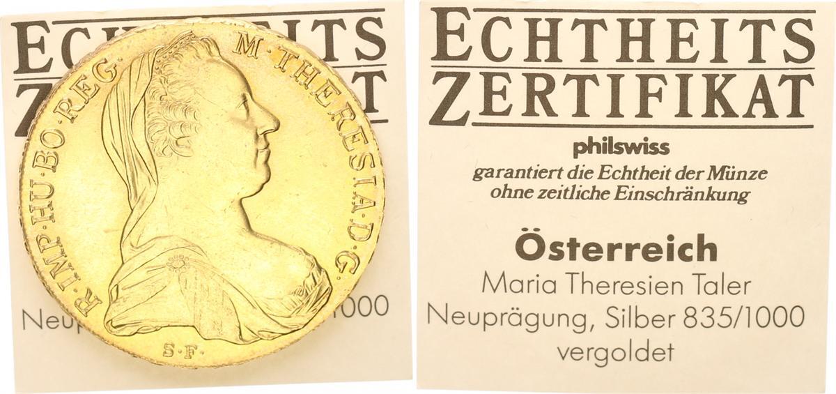 Maria Theresia Taler 1780 Wert In Euro Maria Theresia Taler vergoldet (1780) Österreich 1 Maria Theresia Taler