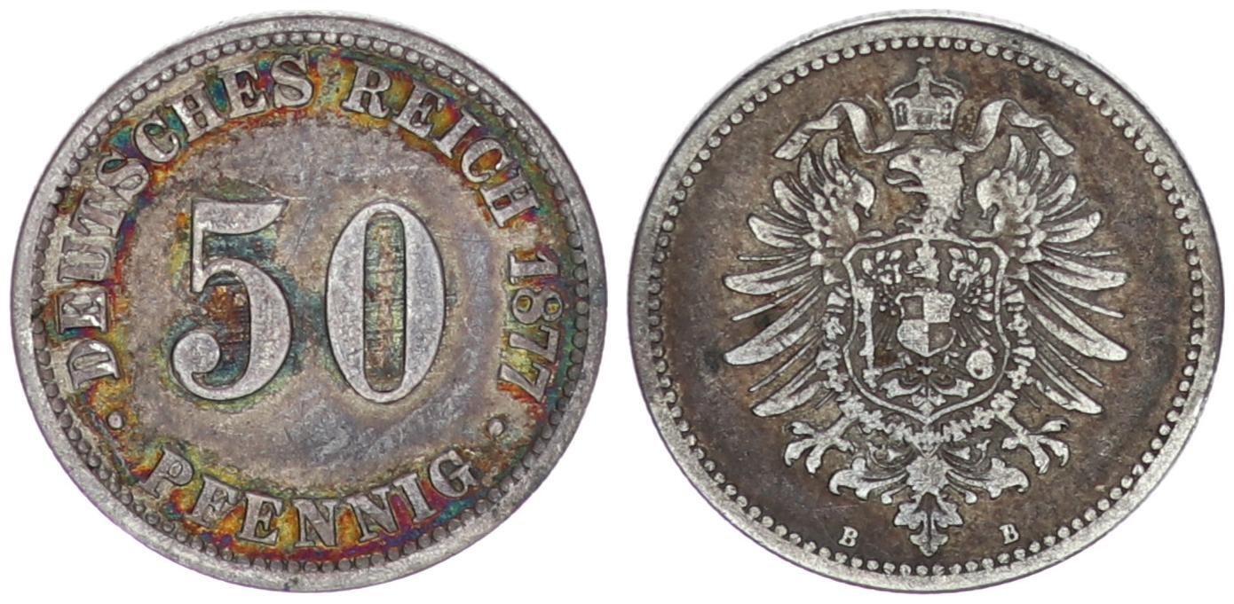 Kaiserreich 50 Pfennig 1877 B Ss, Patina | MA-Shops