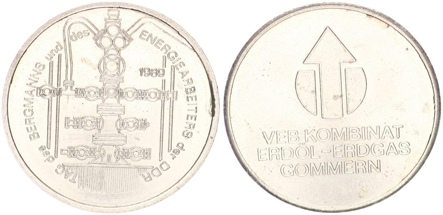 Medaille 1989 Tag des Bergmanns und des Energiearbeiters der DDR ss-vz ...