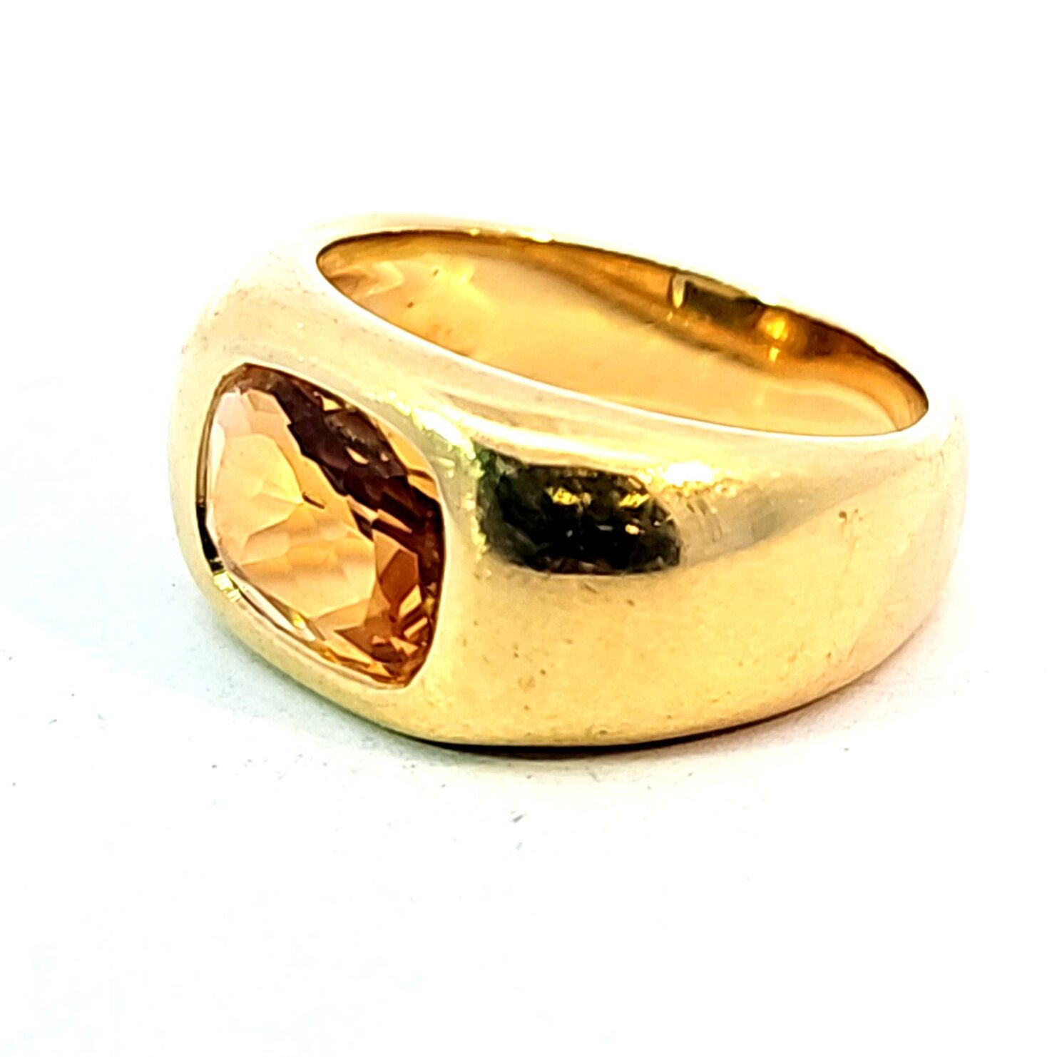 750 Gold Ring mit Zitrin 10,3g, Ringgröße 53 Sehr gut, siehe Fotos und ...
