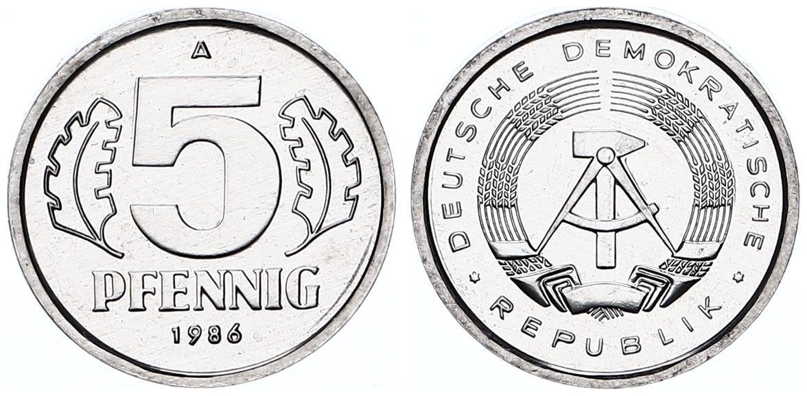 DDR 5 Pfennig 1981 A Aluminium Stempelglanz/Export | MA-Shops - Foto 2