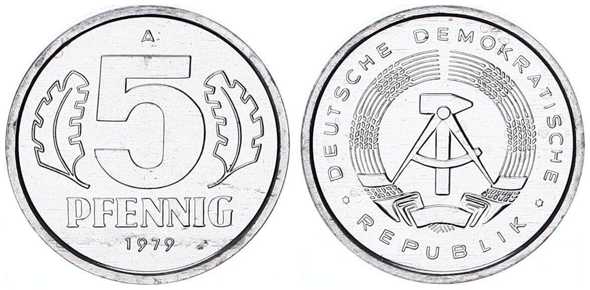 DDR 5 Pfennig 1981 A Aluminium Stempelglanz/Export | MA-Shops - Foto 8