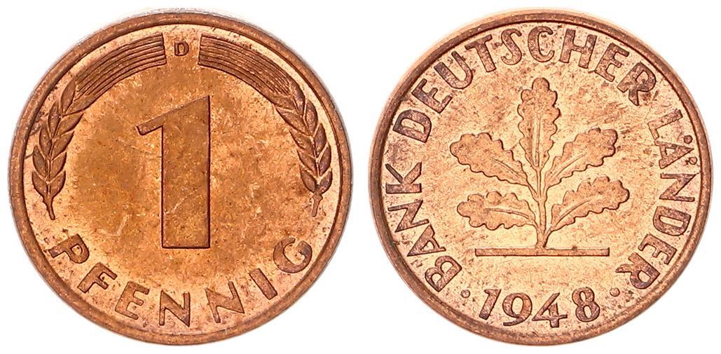1 Pfennig Bank Deutscher Länder 1948 Wert www.ma-shops.de