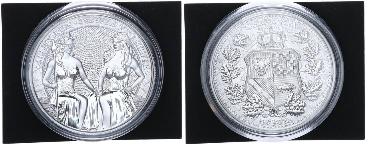 Deutschland Polen Unze Silber Germania Mint Serie Allegories Germania Mark Pp In