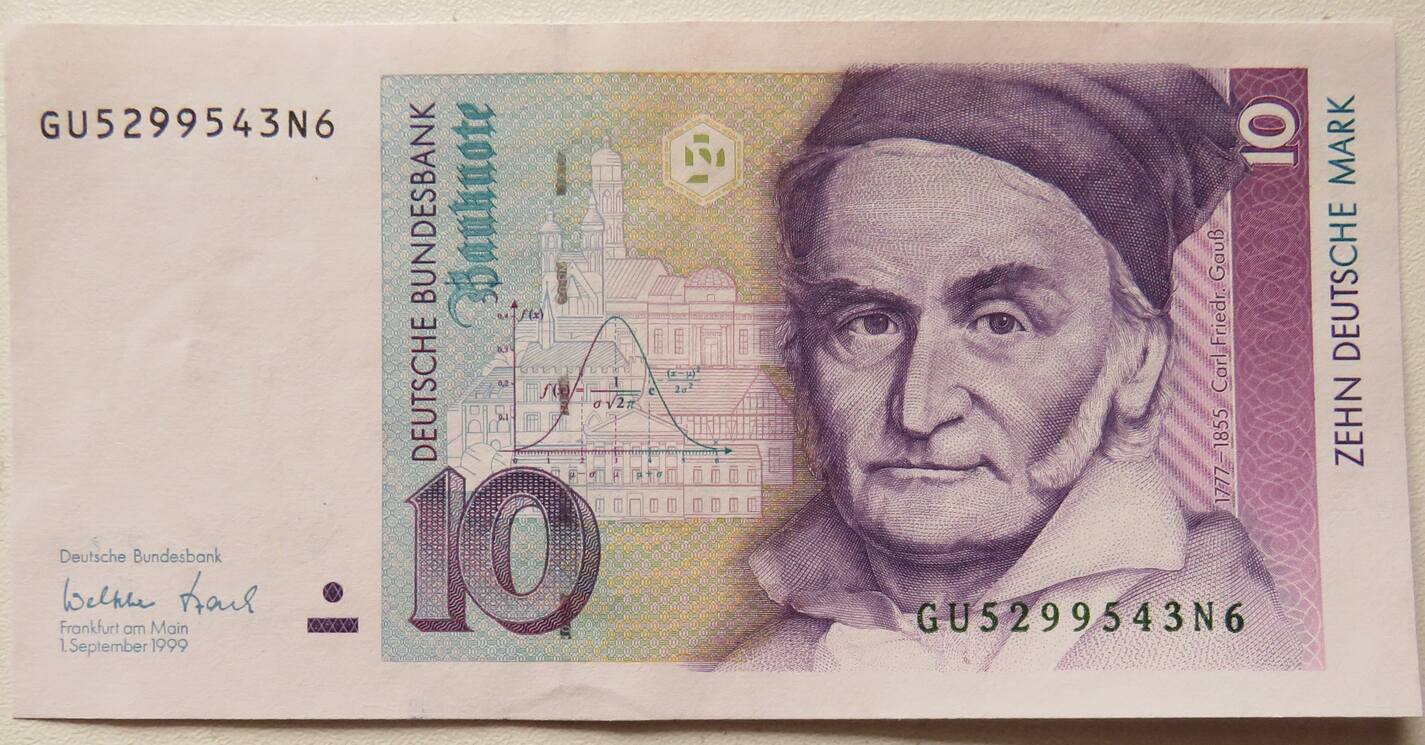 Deutschland - BRD 10 DM - 10 Deutsche Mark 1.09.1999 Banknote Carl ...