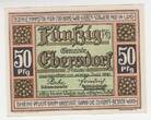 50Pf Schein 1921 Deutschland/ Ebersdorf, 50 Pf Schein kassenfrisch
