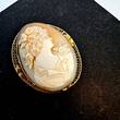 800 Silber Gemme Brosche & Anhänger vergoldet