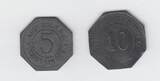 Trossingen, Württemberg 5+10 Pfennig ohne Jahr Wertmarke der Fa. Ands Koch A.G. zu 5 und 10 Pfennig ss-vz