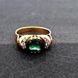 750 Gold Ring mit Turmalin und kleinen Diamanten , Ringgröße 52 Sehr gut sehe Fotos