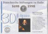 BRD 10 DM 1998 Numisblatt Franckesche Stiftungen Münze und Briefmarken St