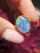 585 Gold Ring mit Opal Doublette 5,7g, Ringgröße 51 Sehr gut, siehe Fotos und Video