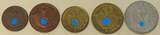 3. Reich, Third Reich 1, 2, 5, 10, 50 Reichspfennig 1937-1943 Set mit Hakenkreuz sehr schön-vorzüglich