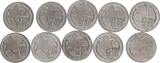Deutschland / Polen / Getto Litzmannstadt 10 Mark (mit Echtheitszertifikat und Fachbuch ) 1943 Lot mit 10 Münzen Exemplare aus dem New Yorker Lot dicke und dünne Schrötlinge ss und ss-vz,gereinigt, leicht rau