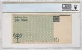 Drittes Reich - Polen Lodz - Ghetto Litzmannstadt  3. Reich Getto Litzmannstadt Geldschein zu 10 Mark 15. Mai 1940 PCGS Choice UNC 64