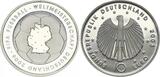 Bundesrepublik Deutschland - BRD 6x 10 € Blister mit Fehlprägung Offizieller Blister 6x 10 Euro 2003 mit seltener Fehlprägung Fußball WM Polierte Platte (PP) Blister