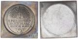 Deutschland 5 DM Probeprägung BRD außerordentlich seltene 5 DM Probe 1974 Grundgesetz in 2 Teilen fast Stempelglanz