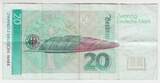 Deutschland 20 Mark 20 DM Banknote 1993 stark gebraucht