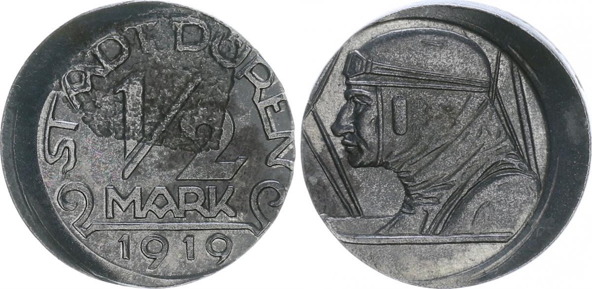 1 2 марки. Дюрен 1/2 марки 1919. Монета 1 Mark in 1919. Ruda 1/2 Mark 1919. Ruda os 1/2 Mark 1919.