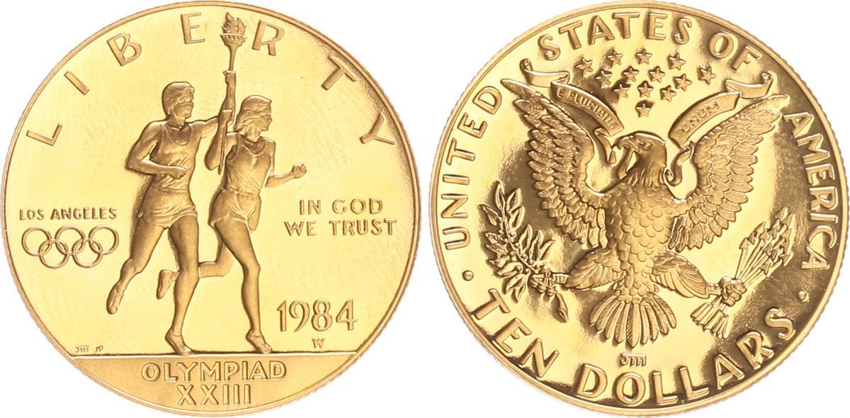 10 долларов в рублях. Монеты USA 1984. Us Gold. 1984 Год из золота. 100 Dollars Summer games 1984 Gold.