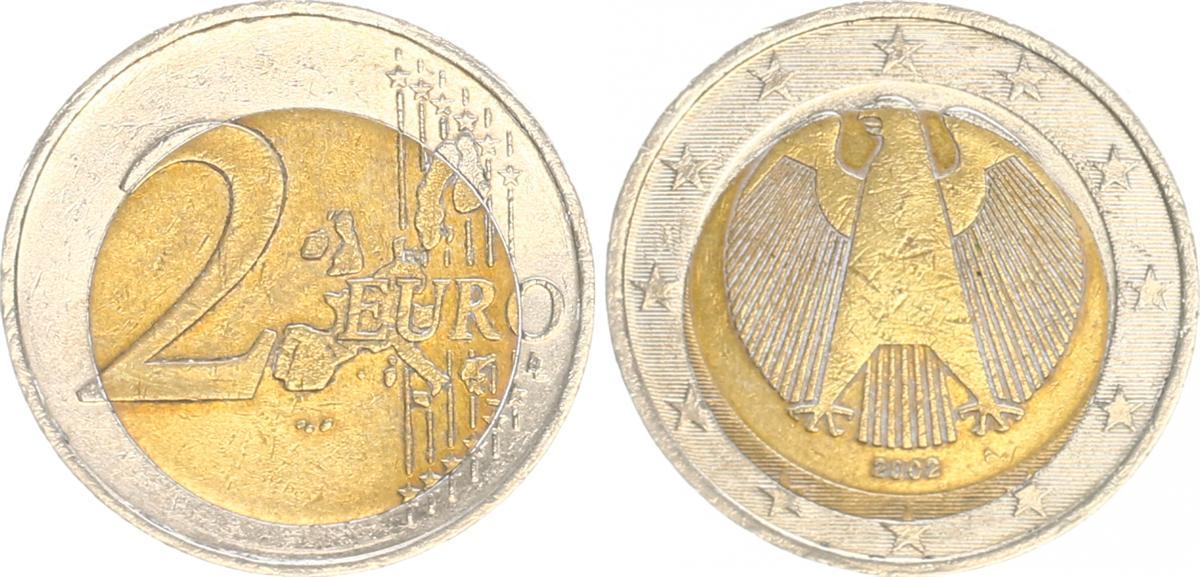 2 Euro Münze Bundesrepublik Deutschland 2002 Bis 2012 Fehlprägung www.ma-shops.de