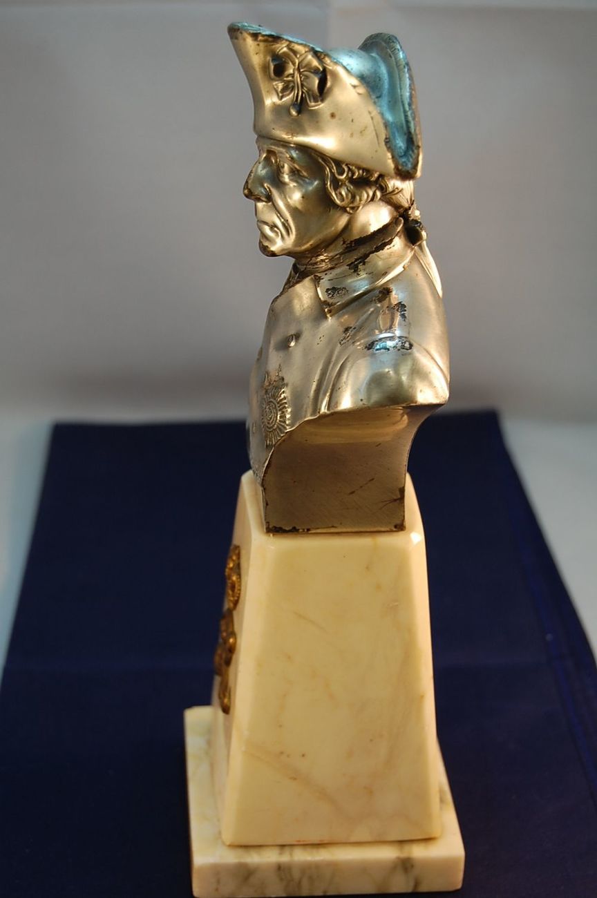 Friedrich Der Große Bronzebüste - Alte Fritz Figur Mit Kleinhut Signiert Deko Skulptur