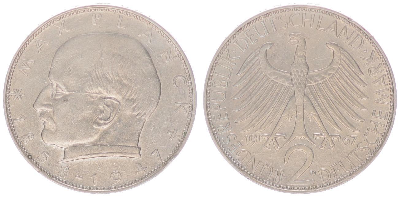 2 Dm Münze Max Planck 1957 D Wert Deutschland 2 DM Max Planck 2 DM J.392 Kursmünze Max Planck 1967 D ss