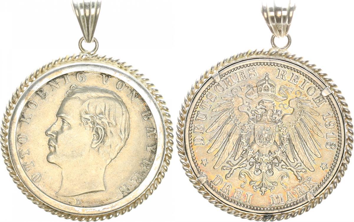 Deutschland / Kaiserreich patriotischer Münzanhänger Anhänger mit 3 M