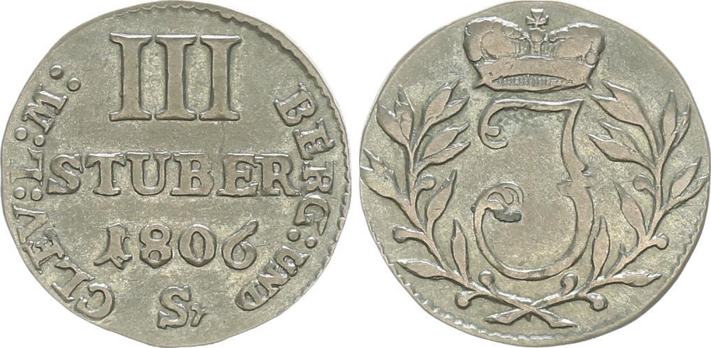 Jülich Berg 3 Stuber 3 Stüber 1806 S JülichBerg Joachim (180608) ss